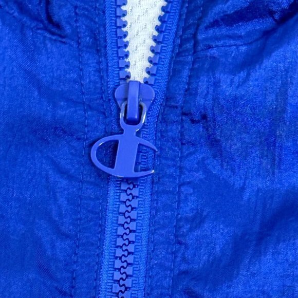 Champion Men's Size M Red White Blue Nylon Long Sleeve Vented Warm Up Jacket - Picture 3 of 9